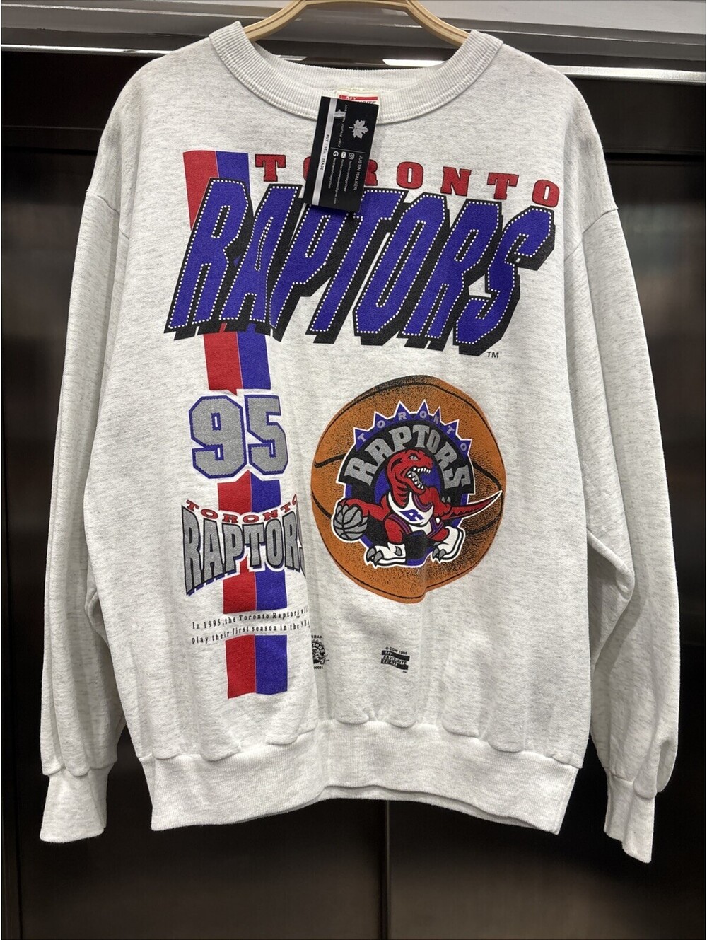 Vintage Rare 1995 Toronto Raptors grey Pullover sweatshirt